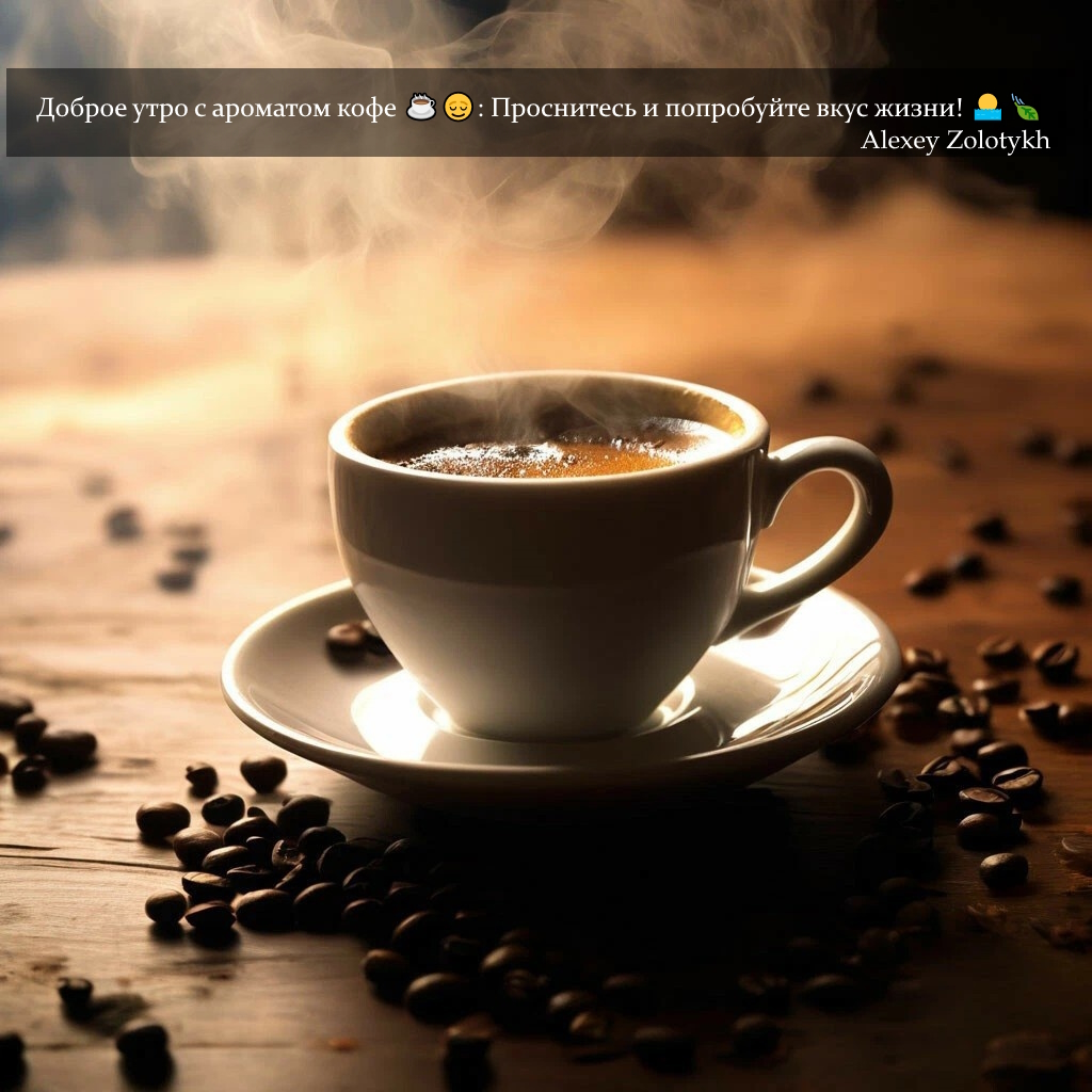 Доброе утро с ароматом кофе ☕️😌: Проснитесь и попробуйте вкус жизни! 🌅🍃